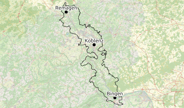 Karte Region Romantischer Rhein © Open Street Map - CC-BY-SA 2.0