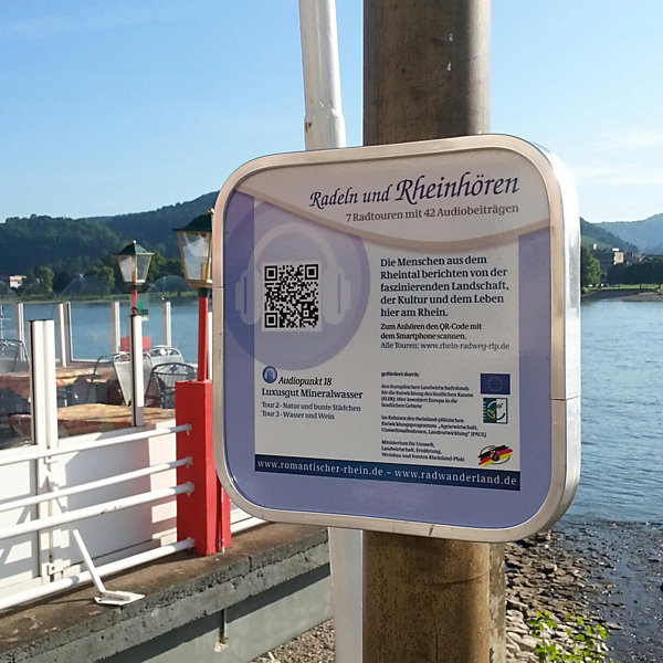 Schild mit QR-Code © LBM Rheinland-Pfalz