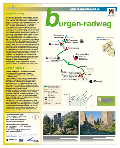 Beispiel für radtouristische Infotafel © LBM Rheinland-Pfalz