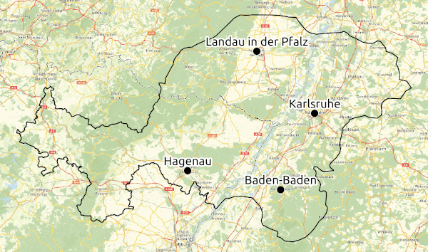Karte Region PAMINA © Open Street Map - CC-BY-SA 2.0
