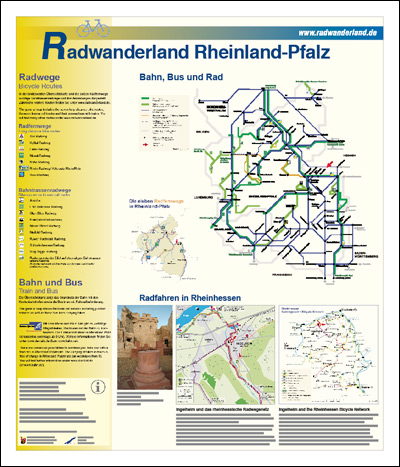 Infotafel Typ 3 mit der Anbindung der Radwege an die Bahn © LBM Rheinland-Pfalz