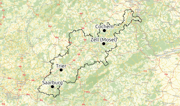 Karte Region Mosel-Saar © Open Street Map - CC-BY-SA 2.0