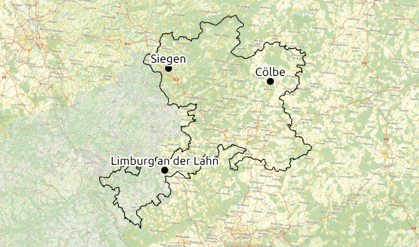 Karte Region Lahntal © Open Street Map - CC-BY-SA 2.0