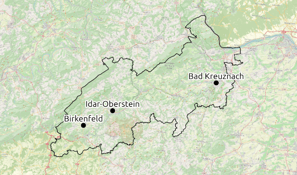 Karte Region Naheland © Open Street Map - CC-BY-SA 2.0