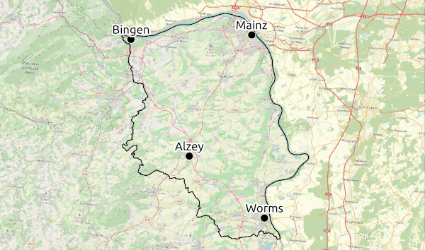 Karte Region Rheinhessen © Open Street Map - CC-BY-SA 2.0